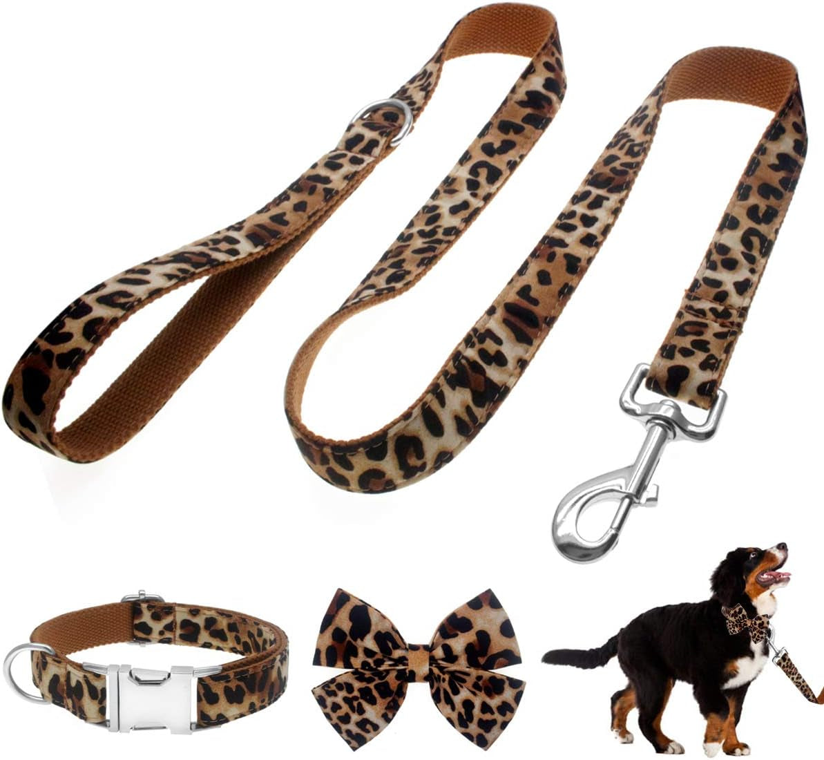 Leopard Love Bowtie Collar – A little wild, a lot adorable! This adjustable cotton collar with a detachable bowtie keeps your pup comfy, stylish, and ready to turn heads on every walk. Perfect for small to large dogs who love a touch of glam ✨🐾