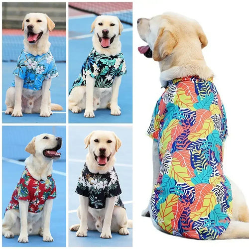 Big Pup Tropical Tee 🌴🐾 – Cute & Comfy Hawaiian Shirt for Medium to XL Dogs (Because Big Dogs Deserve Beach Vibes Too!)