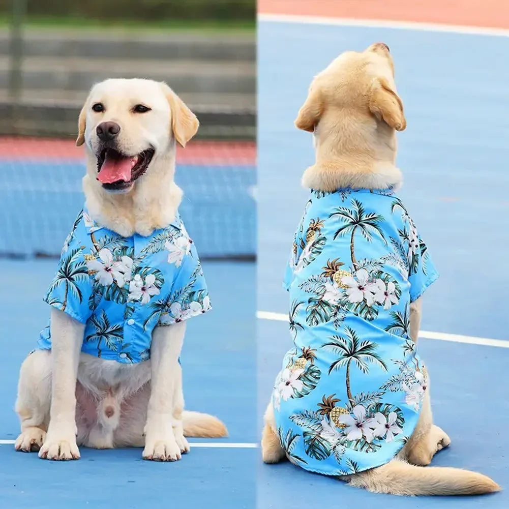 Big Pup Tropical Tee 🌴🐾 – Cute & Comfy Hawaiian Shirt for Medium to XL Dogs (Because Big Dogs Deserve Beach Vibes Too!)