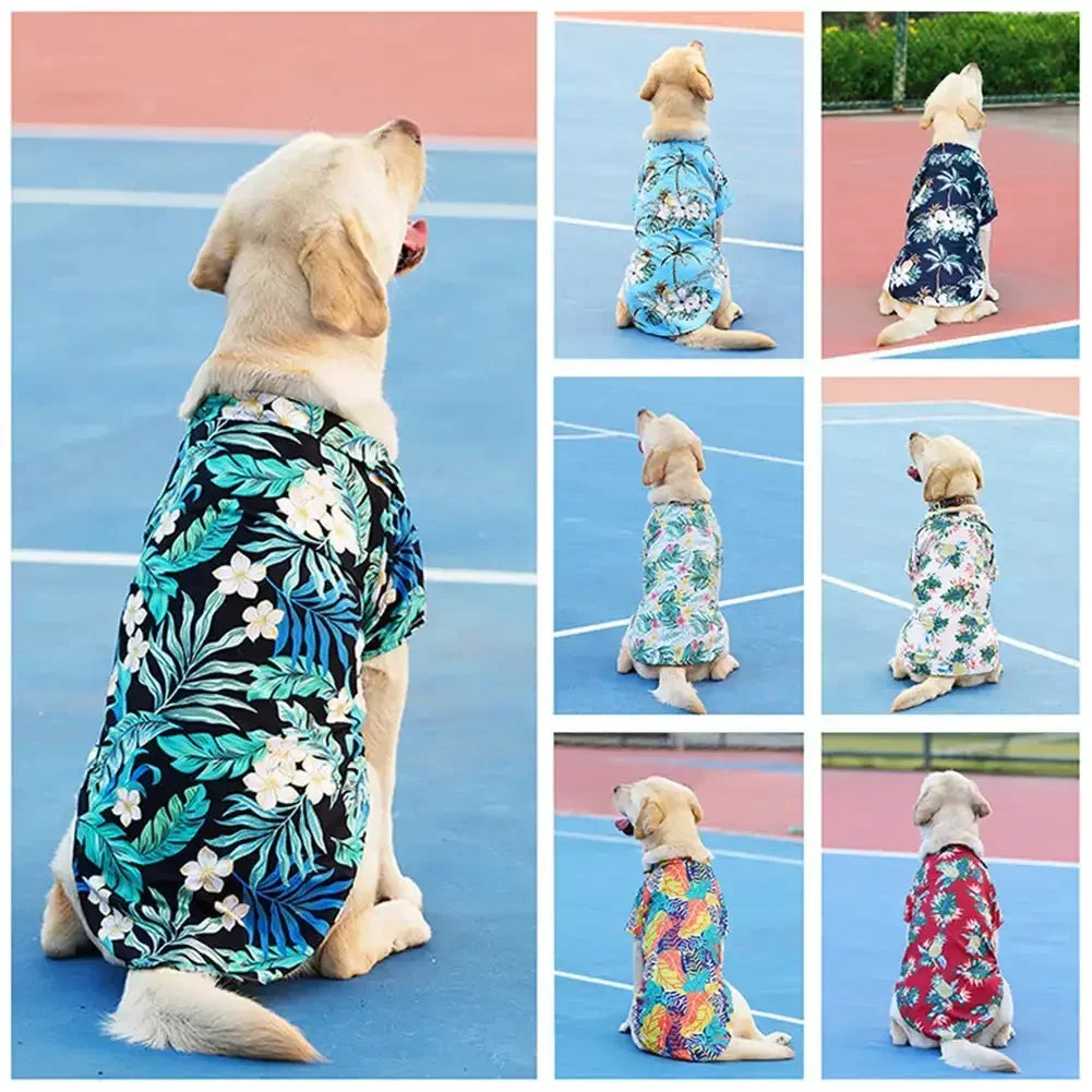 Big Pup Tropical Tee 🌴🐾 – Cute & Comfy Hawaiian Shirt for Medium to XL Dogs (Because Big Dogs Deserve Beach Vibes Too!)