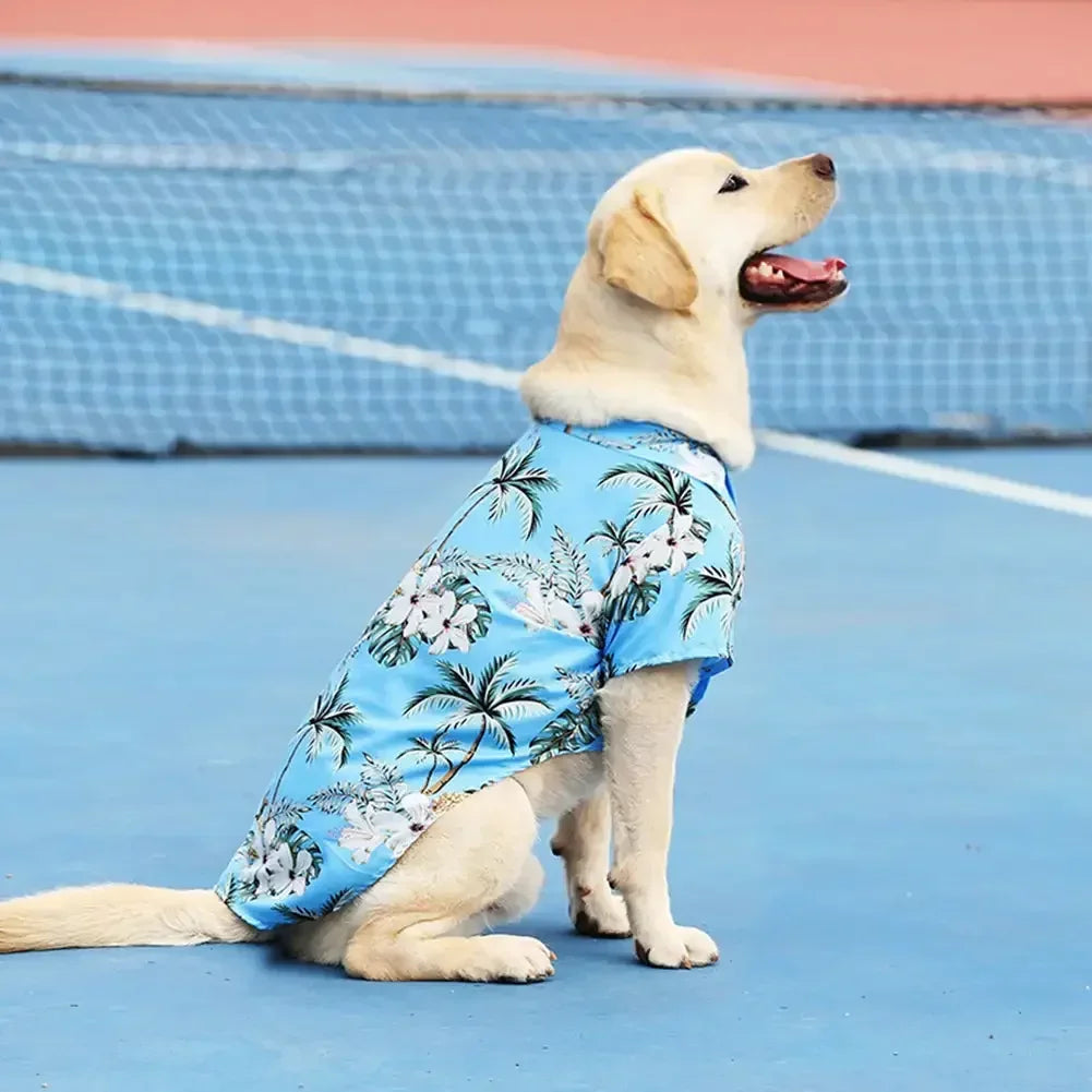 Big Pup Tropical Tee 🌴🐾 – Cute & Comfy Hawaiian Shirt for Medium to XL Dogs (Because Big Dogs Deserve Beach Vibes Too!)