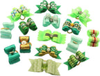 20 Adorable Pet Hair Bows 🎀 – Cute Mixed Styles for Cats & Small Dogs with Easy Rubber Bands for Instant Glam!