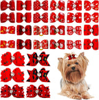 20 Adorable Pet Hair Bows 🎀 – Cute Mixed Styles for Cats & Small Dogs with Easy Rubber Bands for Instant Glam!